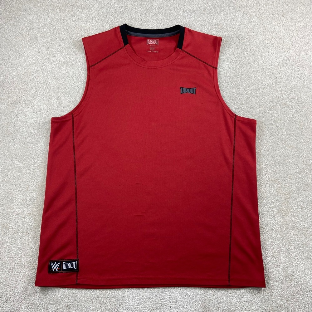 Tapout Performance Tank Top Mens XL Red WWE Sleeveless Athletic Shirt